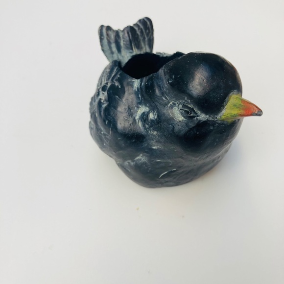 Sweet Bird Candle Holder Smiling Blackbird Cute Vintage Home Decor 4”  Adorable - Picture 5 of 8